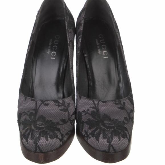 Gucci x Tom Ford Floral Lace Print Lavender Purple Block Heels size 38 size 8 - Picture 3 of 8